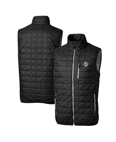 Cutter & Buck Men's Black New York Yankees Big & Tall Rainier Eco Insulated PrimaLoft Full-Zip Puffer Vest