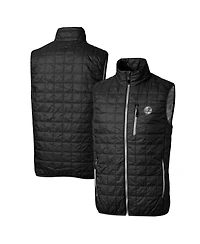Cutter & Buck Men's Black New York Yankees Big & Tall Rainier Eco Insulated PrimaLoft Full-Zip Puffer Vest