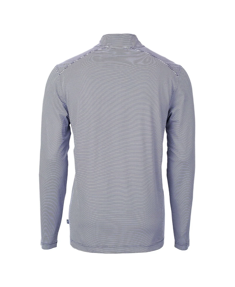 Cutter & Buck Men's Navy New York Yankees Virtue Eco Pique Micro Stripe Quarter-Zip Jacket