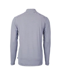 Cutter & Buck Men's Navy New York Yankees Virtue Eco Pique Micro Stripe Quarter-Zip Jacket