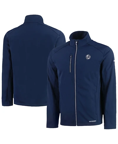 Cutter & Buck Men's Navy New York Yankees Evoke Eco Softshell Full-Zip Jacket