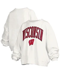 Pressbox Women's White Wisconsin Badgers Janise Fleece Sweatshirt