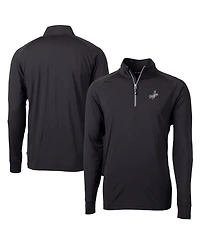 Cutter & Buck Men's Black Los Angeles Dodgers Big & Tall Adapt Eco DryTec Raglan Quarter-Zip Jacket