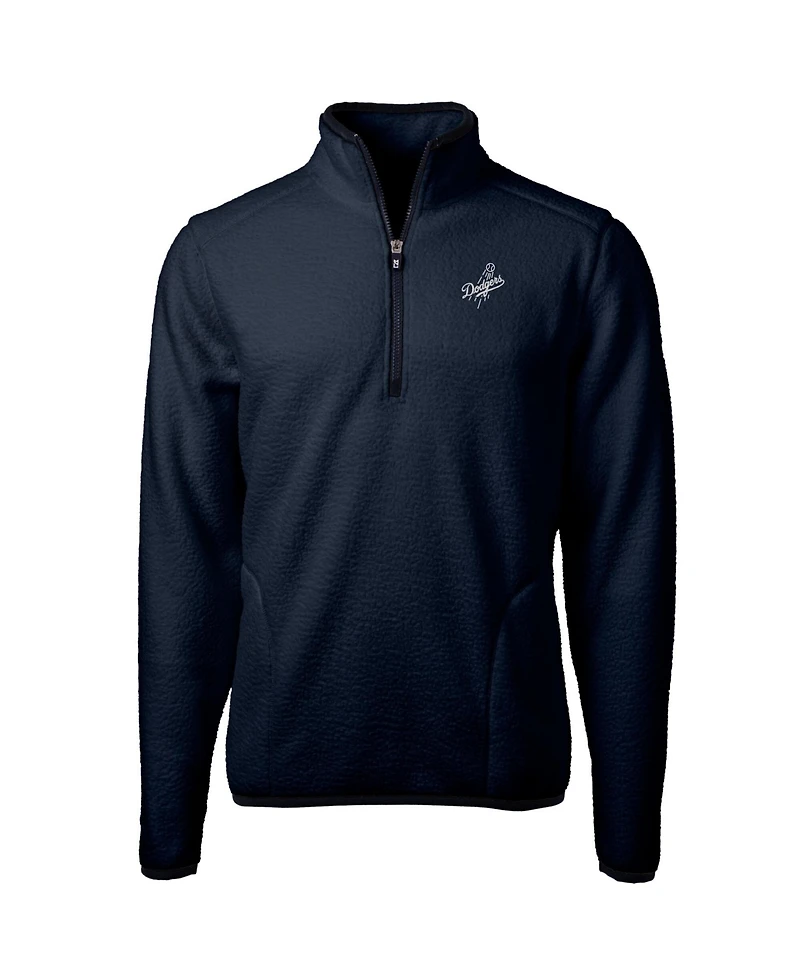 Cutter & Buck Men's Navy Los Angeles Dodgers Big & Tall Cascade Eco Fleece Quarter-Zip Jacket