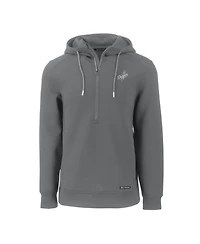 Cutter & Buck Men's Gray Los Angeles Dodgers Roam Eco Tri-Blend Half-Zip Hoodie