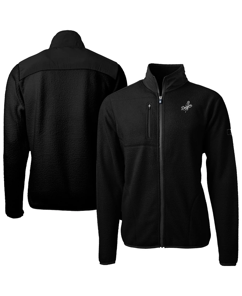 Cutter & Buck Men's Black Los Angeles Dodgers Cascade Eco Sherpa Fleece Full-Zip Jacket