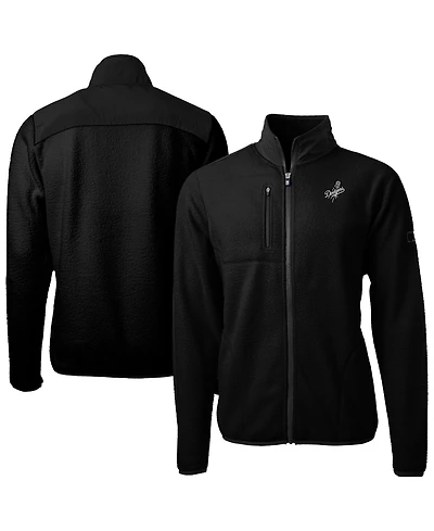 Cutter & Buck Men's Black Los Angeles Dodgers Cascade Eco Sherpa Fleece Full-Zip Jacket