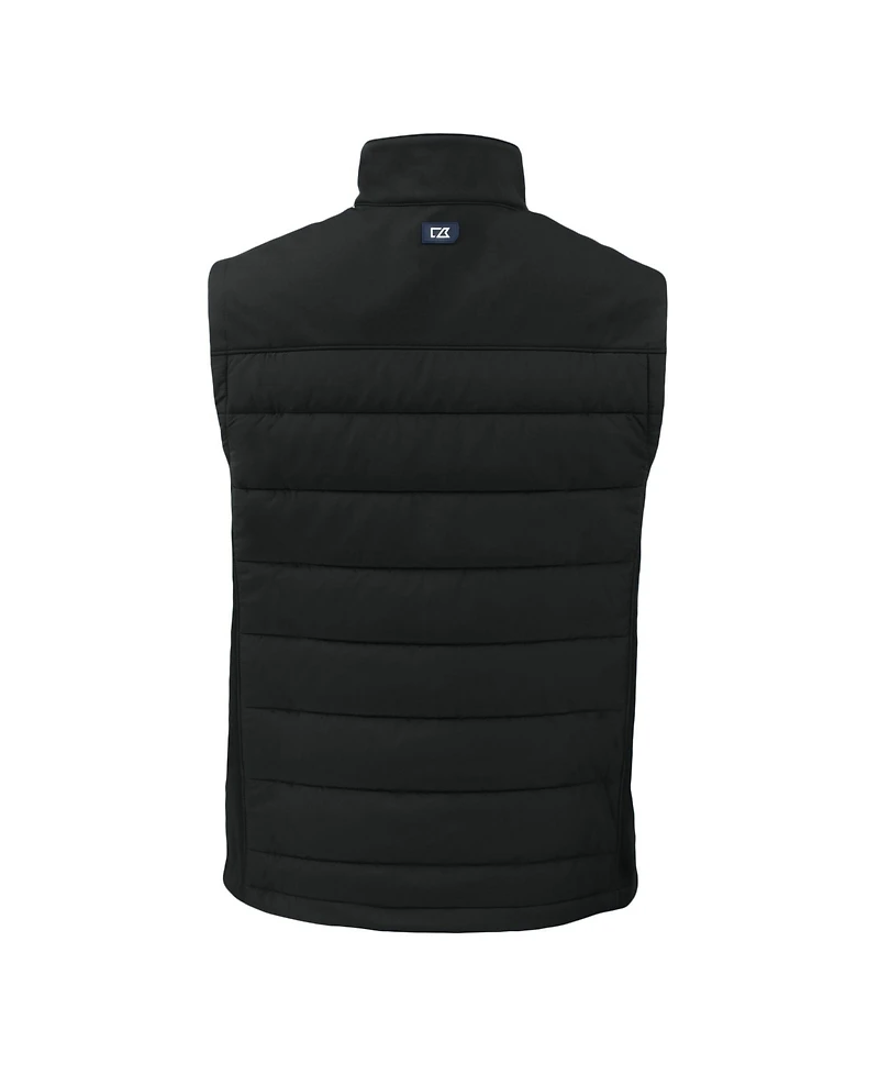 Cutter & Buck Men's Black Los Angeles Dodgers Evoke Hybrid Eco Softshell Full-Zip Vest