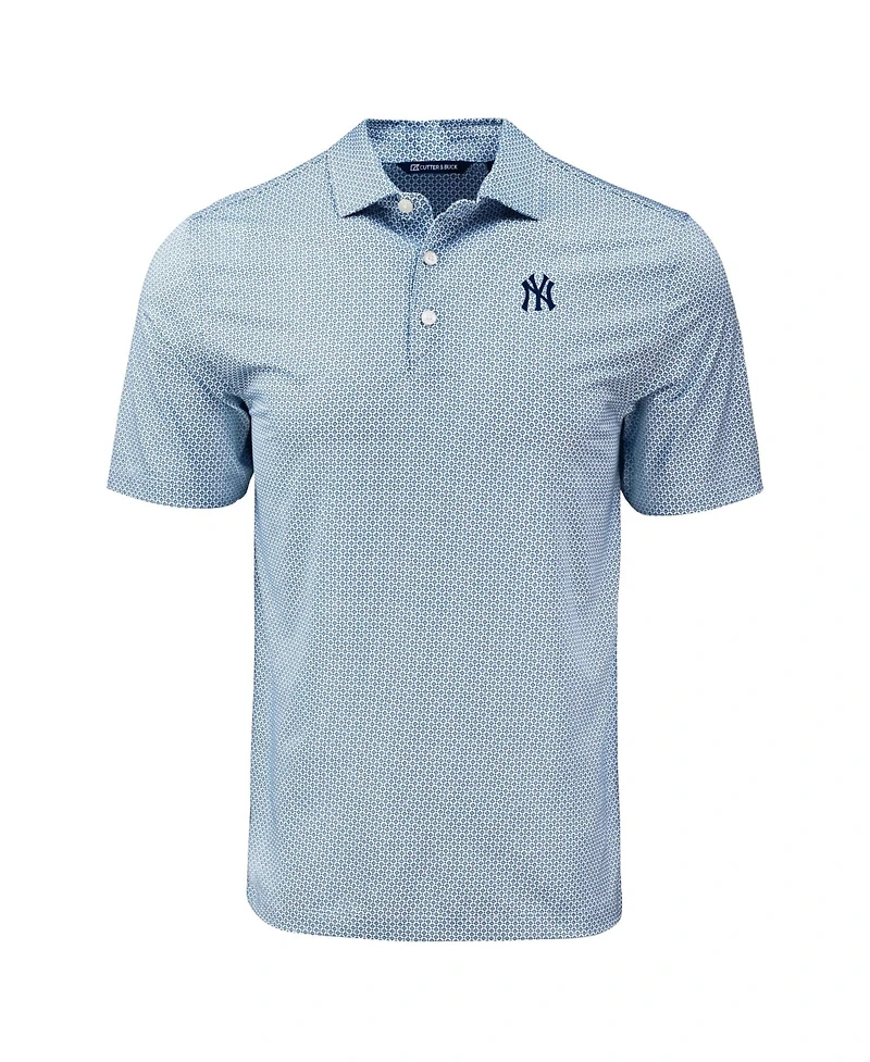 Cutter & Buck Men's Navy New York Yankees Pike Eco Diamond Dot Print Polo Shirt
