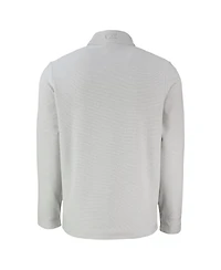 Cutter & Buck Men's Gray New York Yankees Hunts Point Eco Textured Fleece Half-Snap Sweatshirt