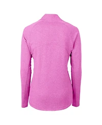 Cutter & Buck Women's Heather Light Pink Los Angeles Dodgers Raglan Adapt Eco Knit Heather Full-Zip Jacket