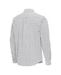 Antigua Men's Gray New York Yankees Ellis Woven Tri-Blend Button-Down Shirt