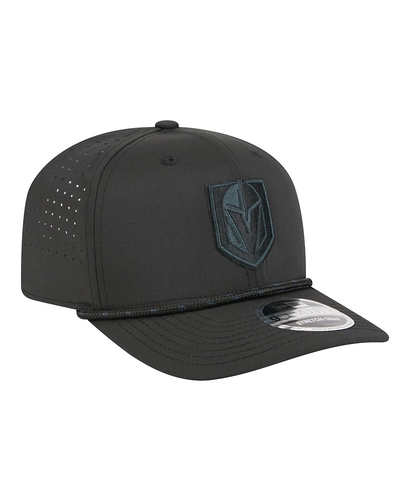 New Era Men's Black Vegas Golden Knights Sport Vented 9SEVENTY Rope Adjustable Hat