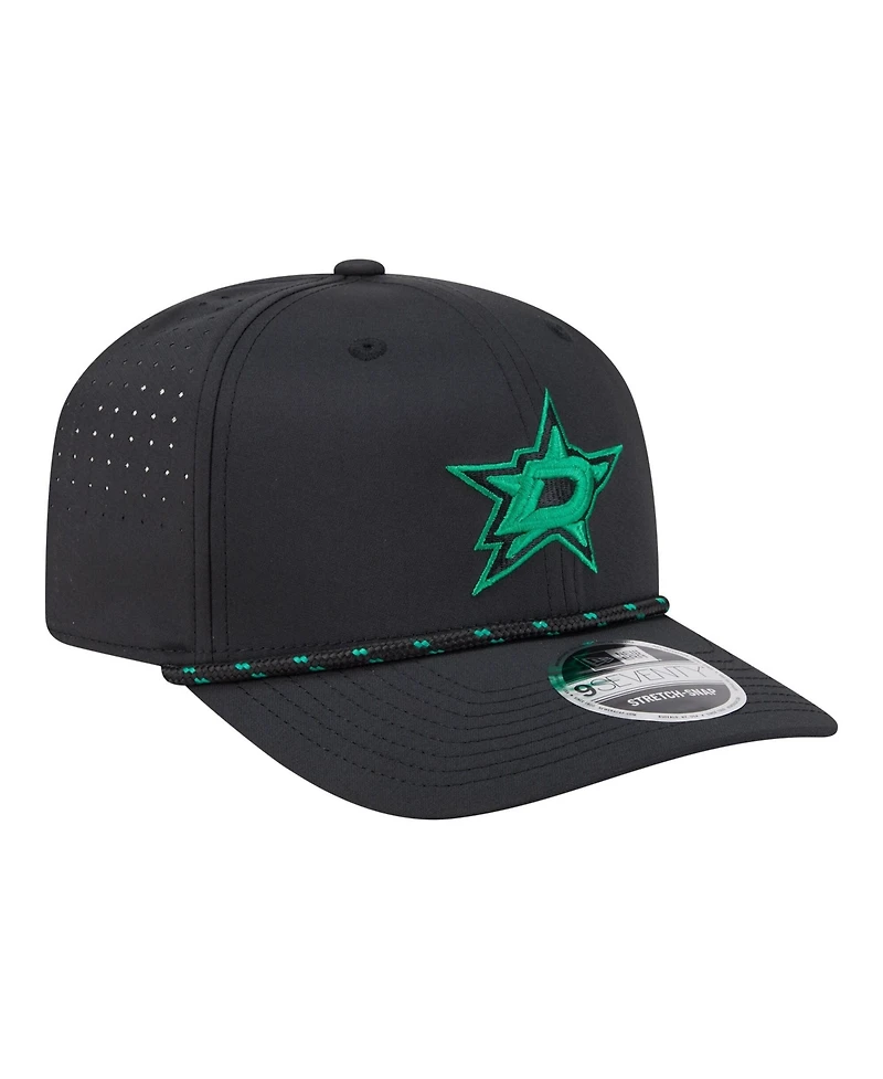 New Era Men's Black Dallas Stars Sport Vented 9SEVENTY Rope Adjustable Hat