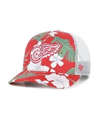 '47 Brand Men's Red/White Detroit Red Wings Beach Side Adjustable Trucker Hat