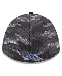 New Era Men's Black York Mets Camo 39THIRTY A-Frame Flex Hat
