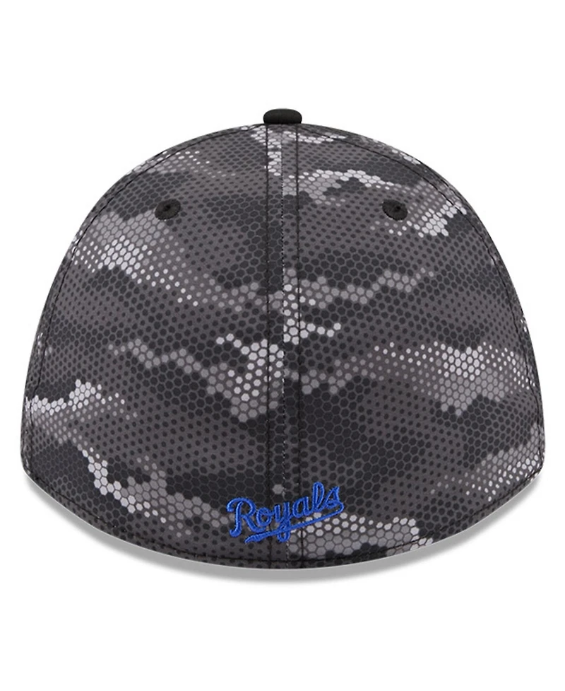 New Era Men's Black Kansas City Royals Camo 39THIRTY A-Frame Flex Hat