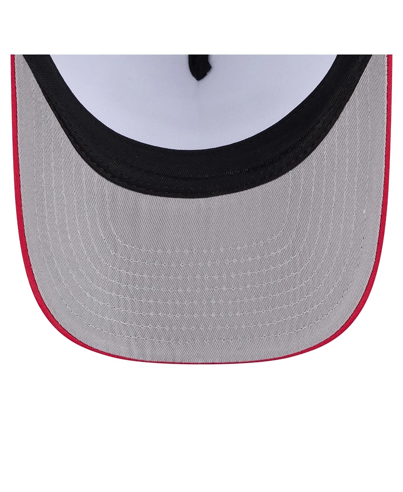 New Era Men's White/Red Atlanta Braves Foodie A-Frame 9FIFTY Trucker Snapback Hat