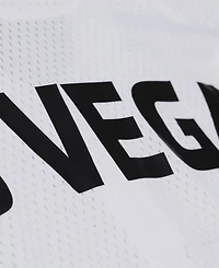 Mitchell & Ness Men's White Las Vegas Raiders Monochrome Mesh Full-Button Baseball Jersey