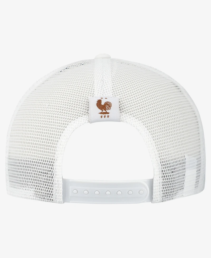 Nike Men's White France National Team Rise Rope Trucker A-Frame Adjustable Hat