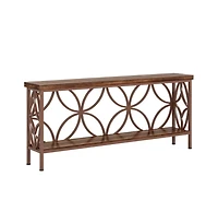Slickblue 2-Tier Console Sofa Table with Industrial Design for Entryway and Living Room