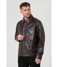Furniq Uk Men's Leather Trucker Jacket, Created for Macy's