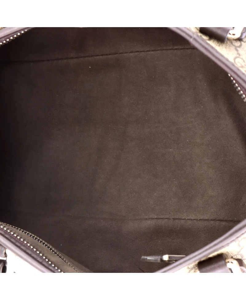 Pre-Owned Gucci Small Convertible Zip Tote Gg Coated Canvas with Leather