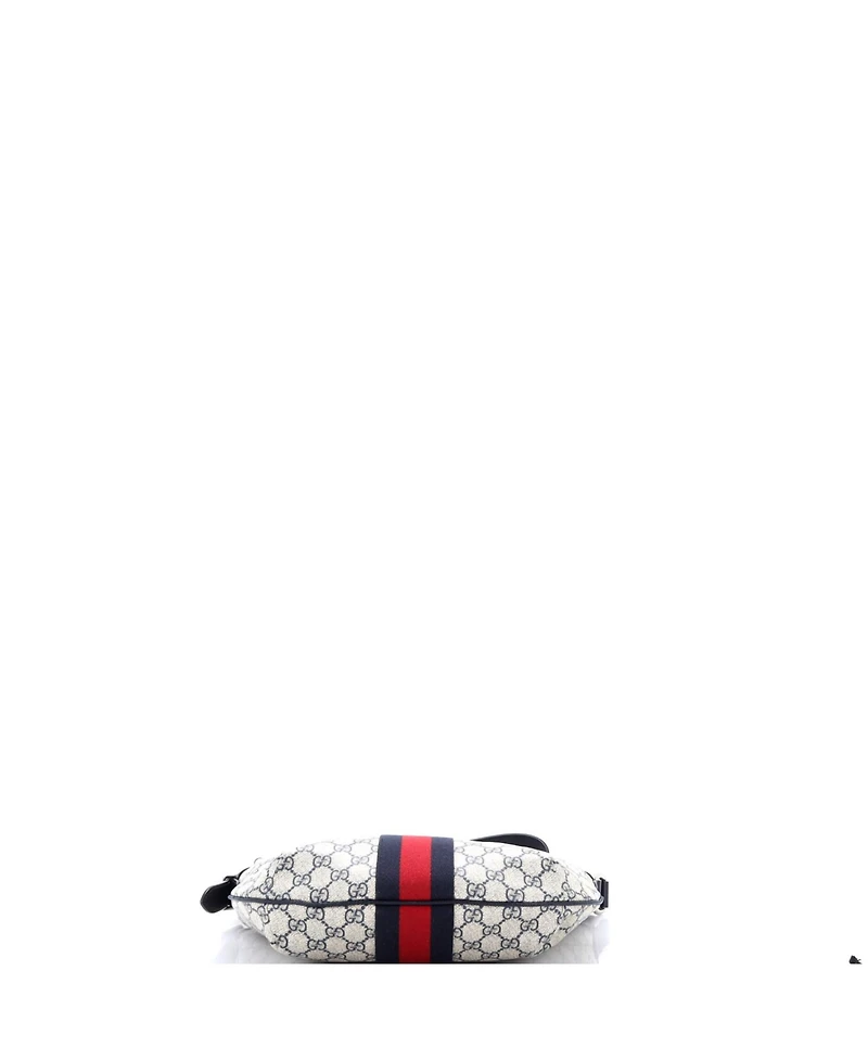Pre-Owned Gucci Small Ophidia Half Moon Hobo Gg Coated Canvas