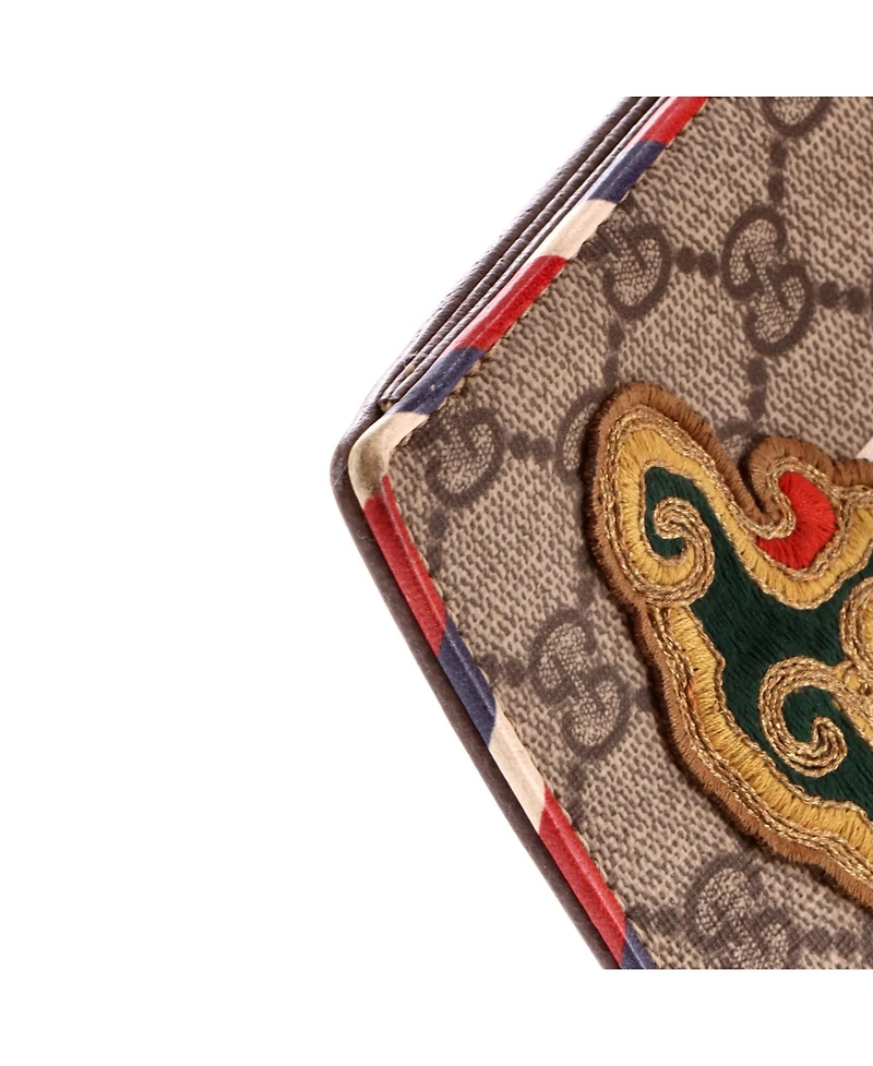 Pre-Owned Gucci Courrier Pouch Gg Coated Canvas with Applique