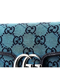 Pre-Owned Gucci Super Mini Gg Marmont Flap Bag Diagonal Quilted Gg Canvas