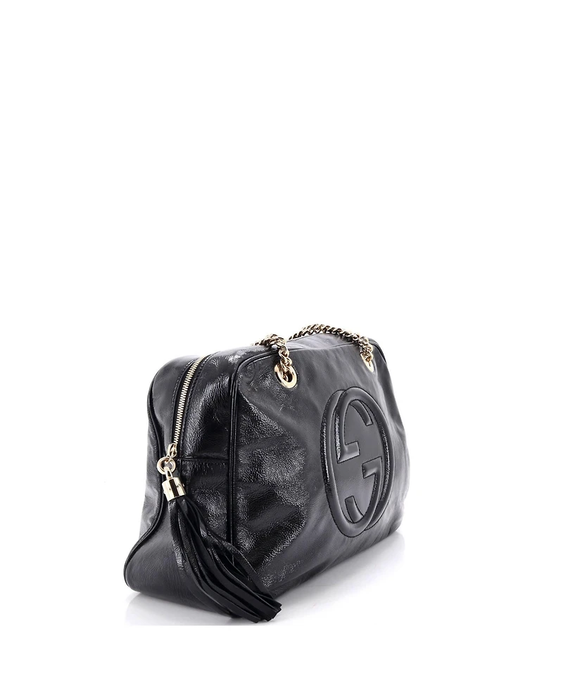 Pre-Owned Gucci Medium Soho Chain Zip Shoulder Bag Patent