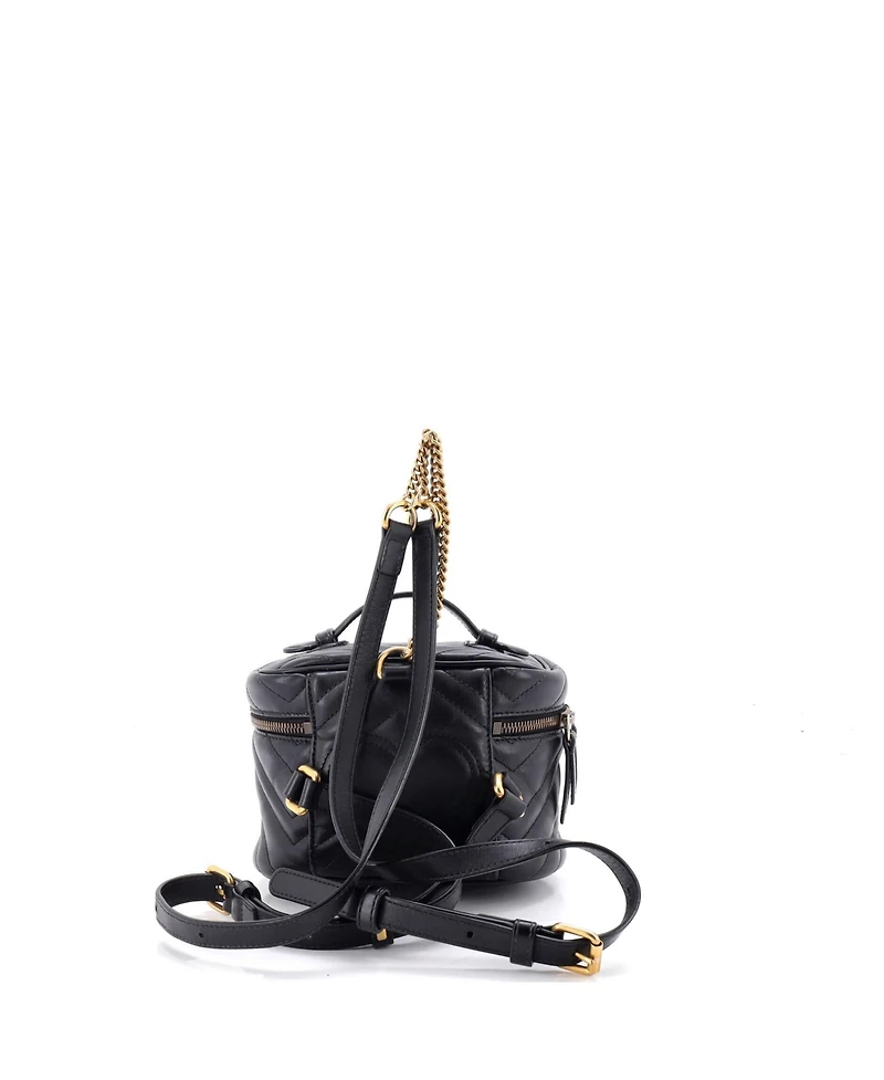 Pre-Owned Gucci Mini Gg Marmont Vanity Backpack Matelasse Leather
