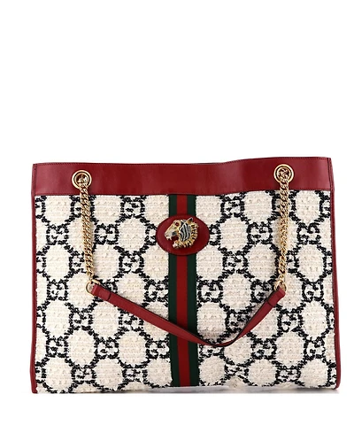 Pre-Owned Gucci Large Rajah Chain Tote Gg Tweed
