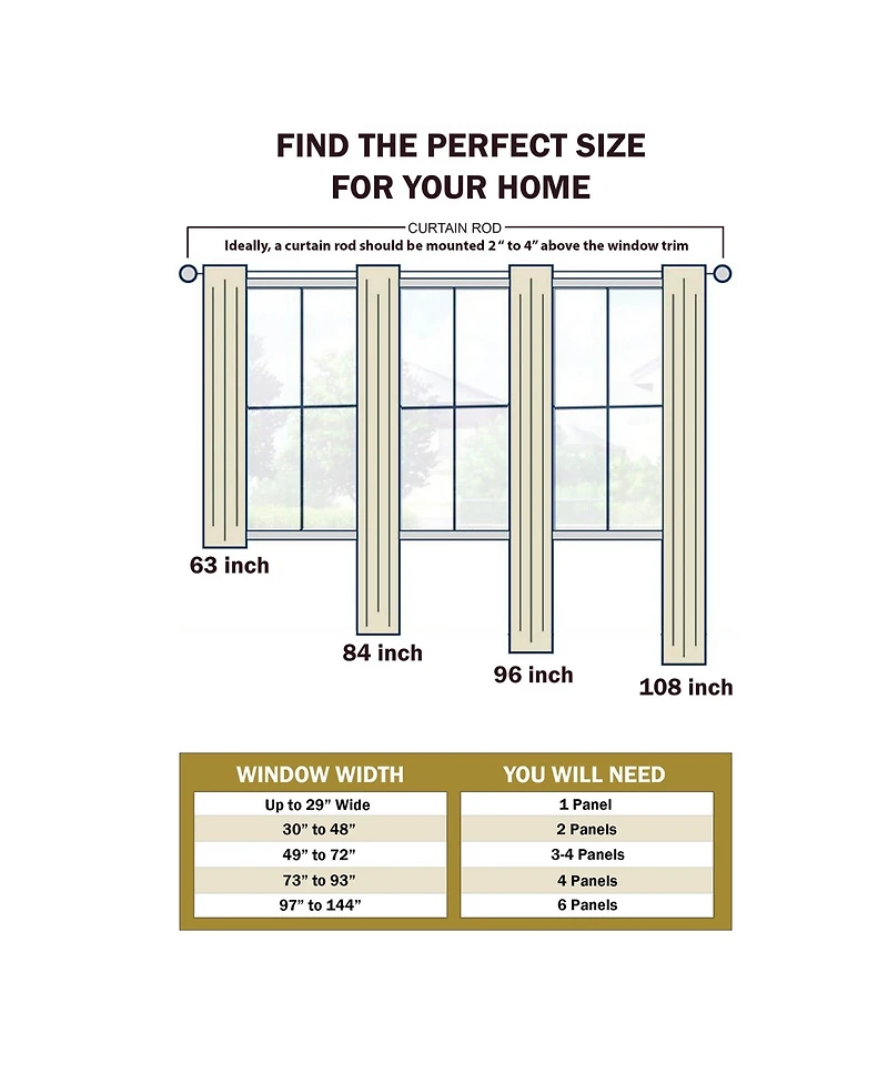 Superior Lightweight Scroll Sheer Curtain Panels, (2), 52" x 63"