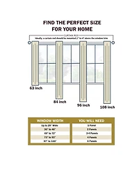 Superior Lightweight Scroll Sheer Curtain Panels, (2), 52" x 63"