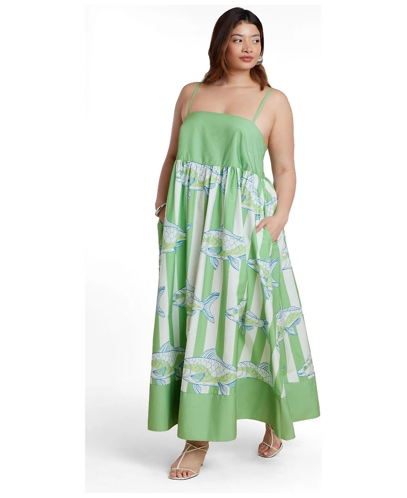 Eloquii Women's Plus Printed Relaxed Maxi Dress