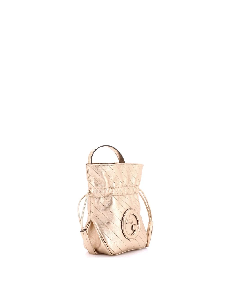 Pre-Owned Gucci Mini Blondie Nm Bucket Bag Diagonal Quilted Leather