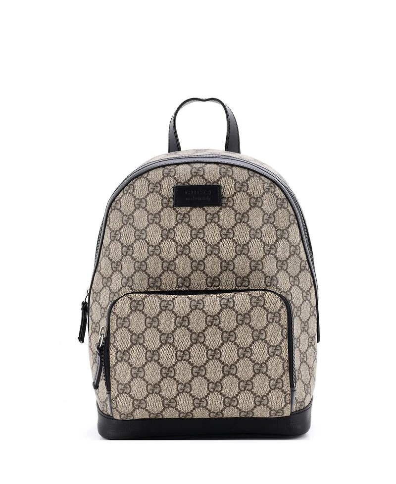 Pre-Owned Gucci Small Zip Pocket Backpack Gg Coated Canvas