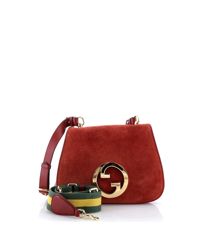 Pre-Owned Gucci Medium Blondie Nm Flap Bag Suede