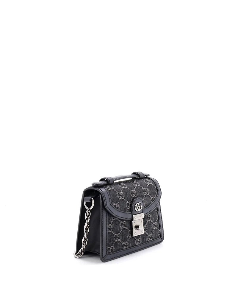 Pre-Owned Gucci Mini Ophidia Flap Top Handle Bag Gg Canvas