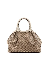 Pre-Owned Gucci Medium Sukey Tote Gg Canvas with Leather