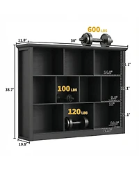 Aheaplus 10 Cubes Storage Bookshelf, Floor Standing Bookcase