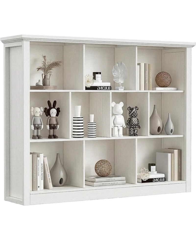 Aheaplus 10 Cubes Storage Bookshelf, Floor Standing Bookcase