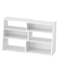Aheaplus 3-4 Tier Expandable Ladder Shelf, Corner Bookshelf for Small Spaces