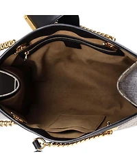 Pre-Owned Gucci Medium Padlock Chain Tote Gg Coated Canvas with Leather