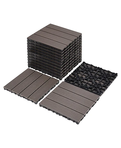 Streamdale Furniture Diy Composite Deck Tiles Coffee 8.7 sq ft (9-Pack)