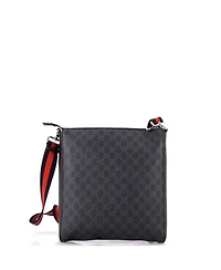 Pre-Owned Gucci Medium Night Courrier Zip Messenger Gg Coated Canvas with Applique