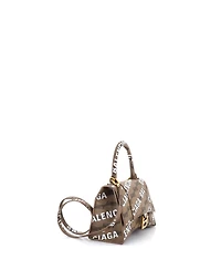 Pre-Owned Balenciaga Small Hourglass Top Handle Bag Monogram Coated Canvas