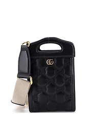 Pre-Owned Gucci Mini Top Handle Crossbody Bag Gg Matelasse Leather