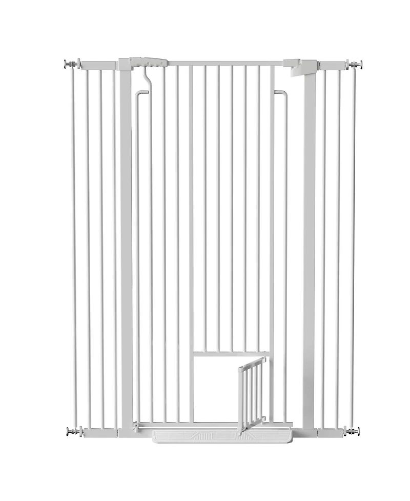 Streamdale Furniture Extra Tall Cat Gate with Small Door, Pressure Mounted
